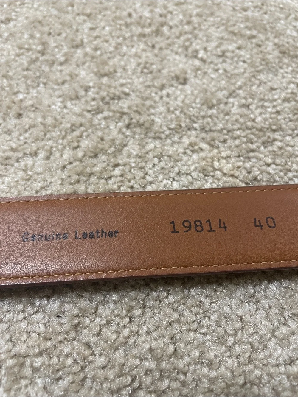 LEJON Men's Brown Leather Belt with Silver Buckle - Size 40